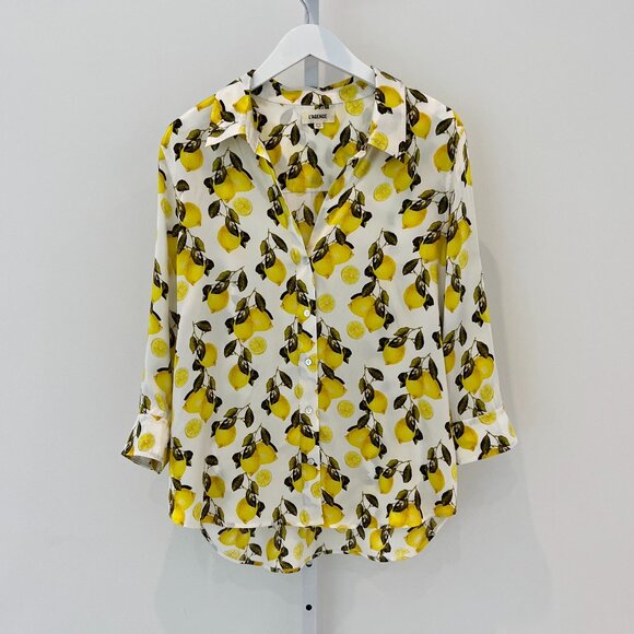 L’AGENCE LEMON PRINT SILK TOP SIZE XL NWOTS! - Picture 3 of 17